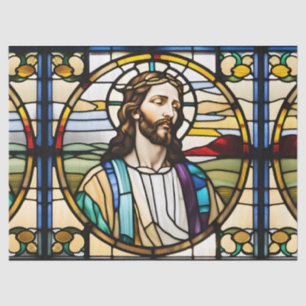 Papel De Seda Jesus de Vidro Pintado Falso para Artesanato de D