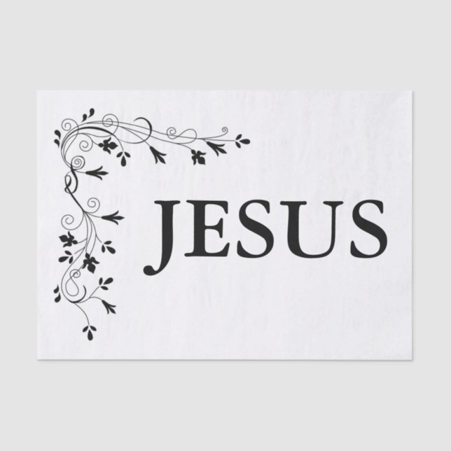 PAPEL DE SEDA JESUS FLORAL CORNER BORDER (Frente )