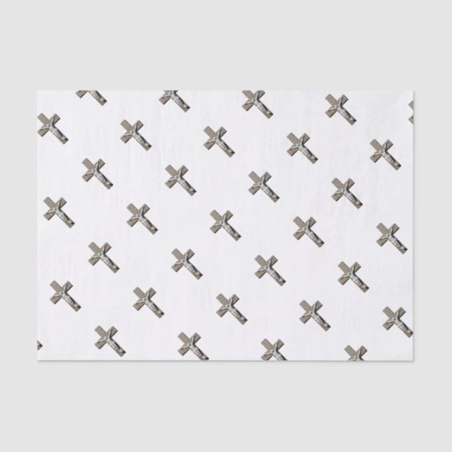 Papel De Seda Jesuschrist em uma escultura transversal (Frente )