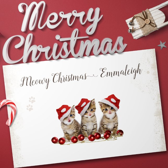 Papel De Seda Jingle Cats Meowy Christmas personalizado (Criador carregado)