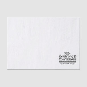 Papel De Seda Jo 1:9 Bíblia Verso Design - Seja Forte e Corajoso
