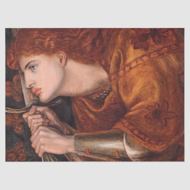 Papel De Seda Joan of Arc (Retrait) (por Dante Gabriel Rossetti) (Frente )