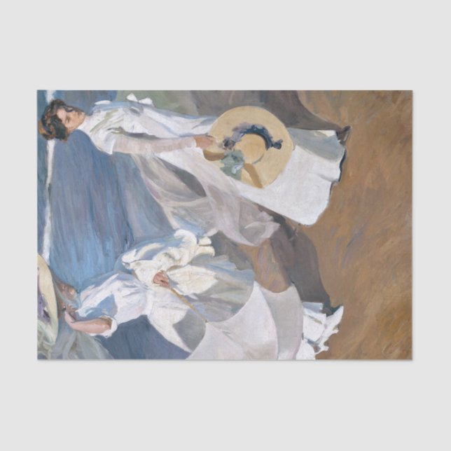 Papel De Seda Joaquin Sorolla - Mulheres caminhando na praia (Frente )