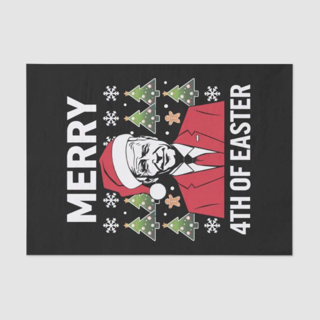 Papel De Seda Joe Biden Christmas Santa Hat Feliz 4° Páscoa (Frente )