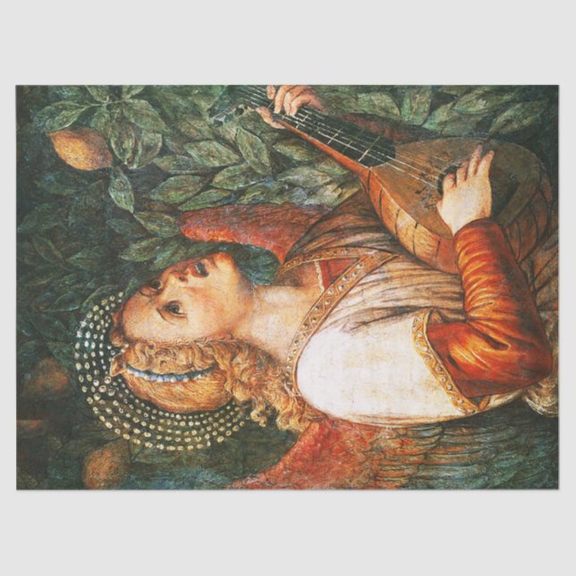 Papel De Seda Jogador de NATAL ANGEL Mandolin do FAZER de MÚSICA (Frente )