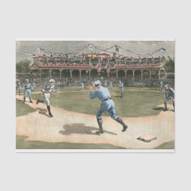 Papel De Seda Jogo da Liga Nacional de Basebol de 1886 (Frente )