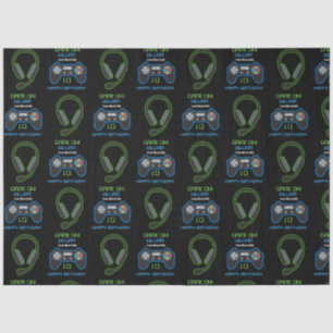 Papel De Seda Jogo de Vídeo Novo Azul e Verde Nome da Idade do A