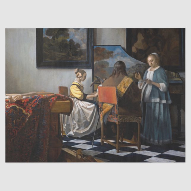 Papel De Seda Johannes Vermeer - O concerto (Frente )