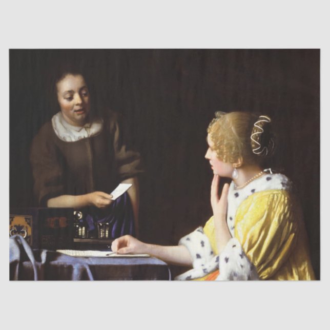 Papel De Seda Johannes Vermeer - Senhora e Maid (Frente )