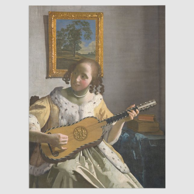 Papel De Seda Johannes Vermeer - Tocador de Violão (Criador carregado)