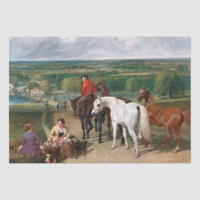 Papel De Seda John Frederick Herring | Exercitando Cavalos Reais (Frente )