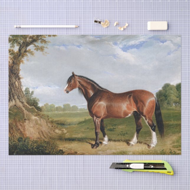 Papel De Seda John Frederick Herring | Um Garanhão Clydesdale (Arte )