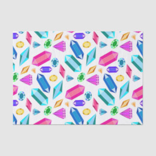 Papel De Seda Jóias bonitos da gema do arco-íris