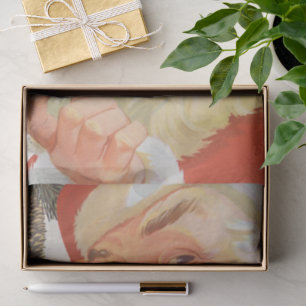 Papel De Seda Jolly Papai Noel com um Segredo, Natais vintages