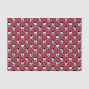 Papel De Seda Jolly Roger sobre fundo vermelho com turquesa