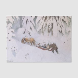 Papel De Seda Jornada de Natal Através da Neve (por Kittelsen)