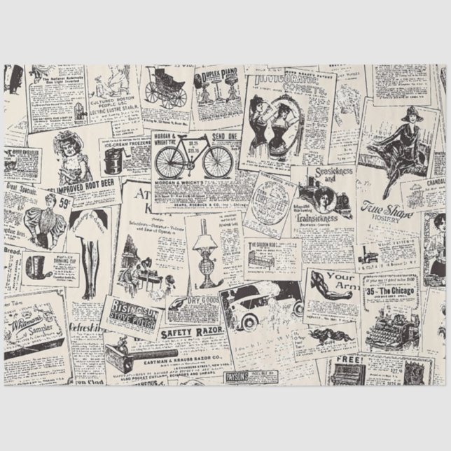 Papel De Seda Jornal Vintage (Frente )