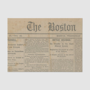 Papel De Seda Jornal Vintage de Boston