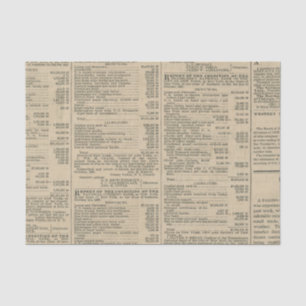 Papel De Seda Jornal Vintage Financial Report