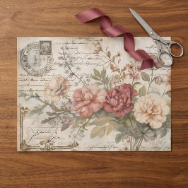 Papel De Seda Jornalzinho Antigas Rosas