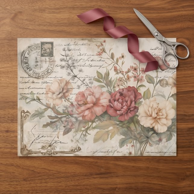 Papel De Seda Jornalzinho Antigas Rosas (Criador carregado)