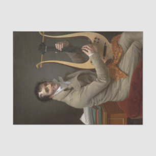 Papel De Seda Joseph-Dominque Fabry tocando um violão de Lyre