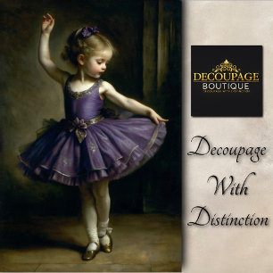 Papel De Seda Jovem Bailarina Vintage em Decoupage Violeta