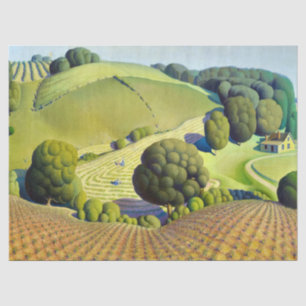 Papel De Seda Jovem Milho por Grant Wood