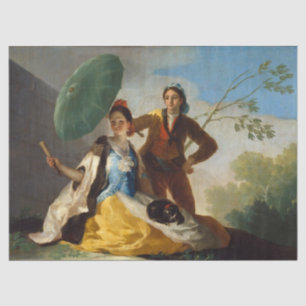 Papel De Seda Jovem segurando parasol para uma dama espanhola