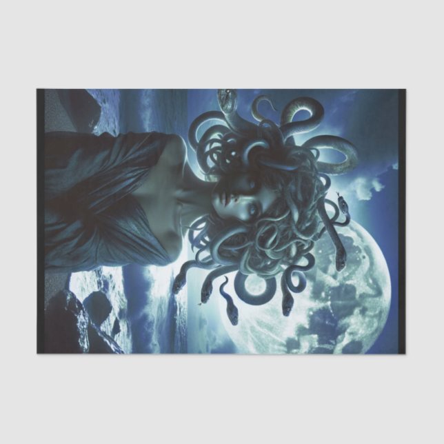 Papel De Seda Jovens Bonito Medusa pela Lua e Oceano (Frente )