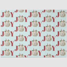 Papel De Seda Joy Christmas Sand Dollar Holly Berries Coastal