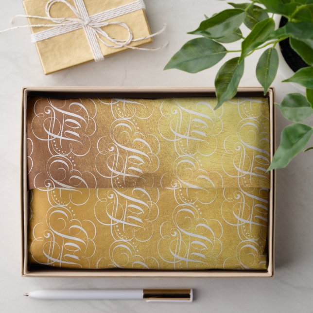 Papel De Seda Joy - Luxurious Christmas Gold Faux Foil (Presente)