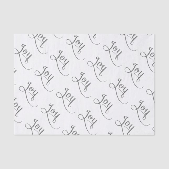 Papel De Seda Joy Script Silver Glitter (Frente )