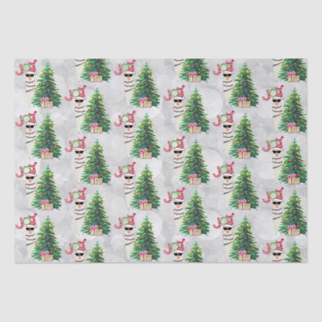 Papel De Seda Joy Typografia | Natal Llama Pattern (Frente )