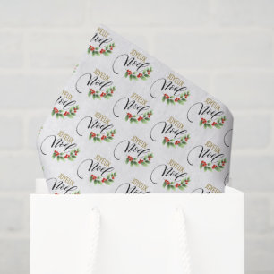 Papel De Seda Joyeux Noël Chic Holly Floral Natal