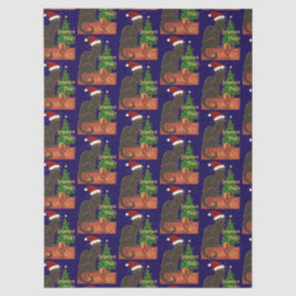 Papel De Seda Joyeux Noel Le Chat Noir Spoof With Yule Tree