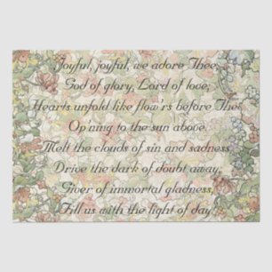 Papel De Seda Joyful Art Nouveau Floral Louvando Deus