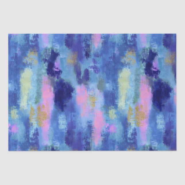 Papel De Seda Joyful Blue Abstrato Art (Frente )