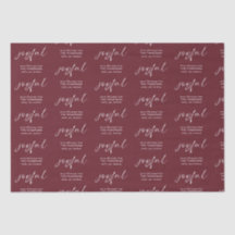 Joyful Pattern Merry Christmas name Burgundy