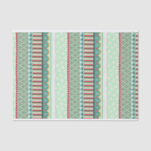 Papel De Seda Joyful Stripe Green Natal