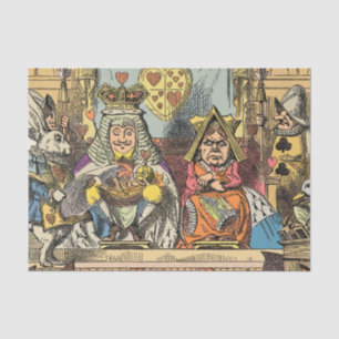 Papel De Seda Julgamento de Alice do Valete de Copas Antigo