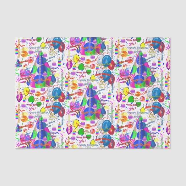Papel De Seda Julho, 1º de Aniversário (Frente )