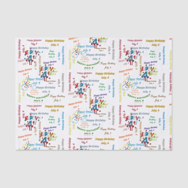 Papel De Seda Julho, 4 de Aniversário (Frente )