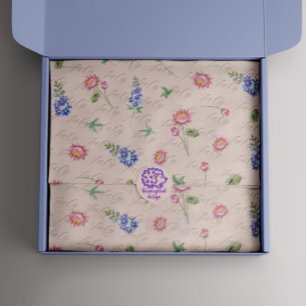 Papel De Seda Julho Aniversário Mês Flores Larkspur Water Lily
