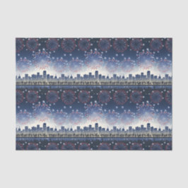 Papel De Seda July 4th Fireworks Skyline 1776–2026 Festive Gift