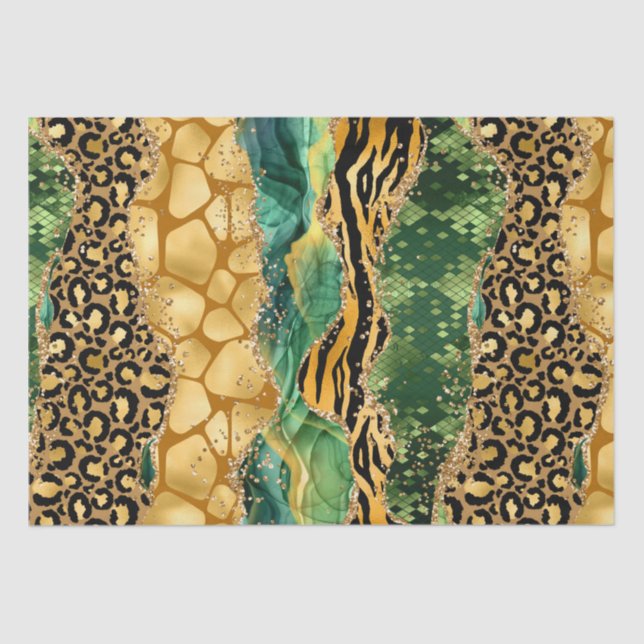 Papel De Seda Jungle Agate | Wild Glam Texture Pattern (Frente )