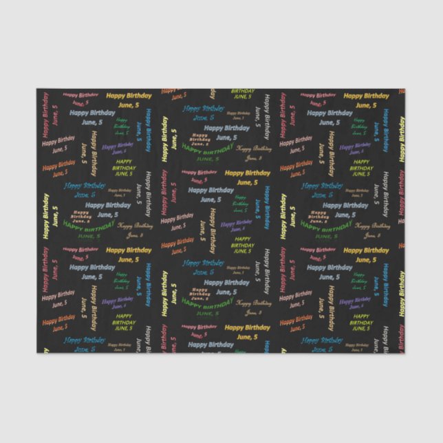 Papel De Seda Junho, 5 de Aniversário (Frente )