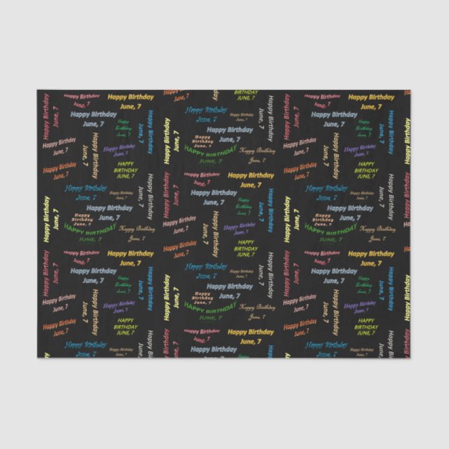 Papel De Seda Junho, 7 de Aniversário (Frente )