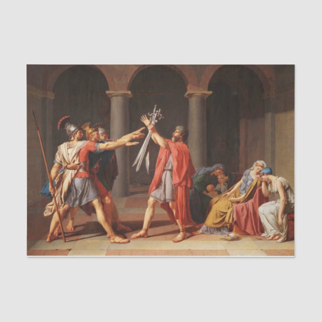 Papel De Seda Juramento do Horácio por Jacques-Louis David (Frente )