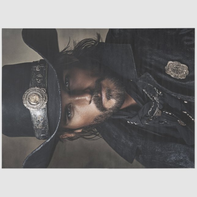 Papel De Seda Jurista Selvagem Ocidental Vestido de Negro (Frente )